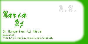maria uj business card